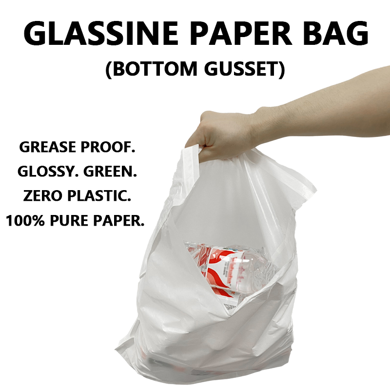 Beg Kertas Glassine Gusset Bawah Tersuai Membantu Jenama Beralih kepada Pembungkusan Tanpa Plastik