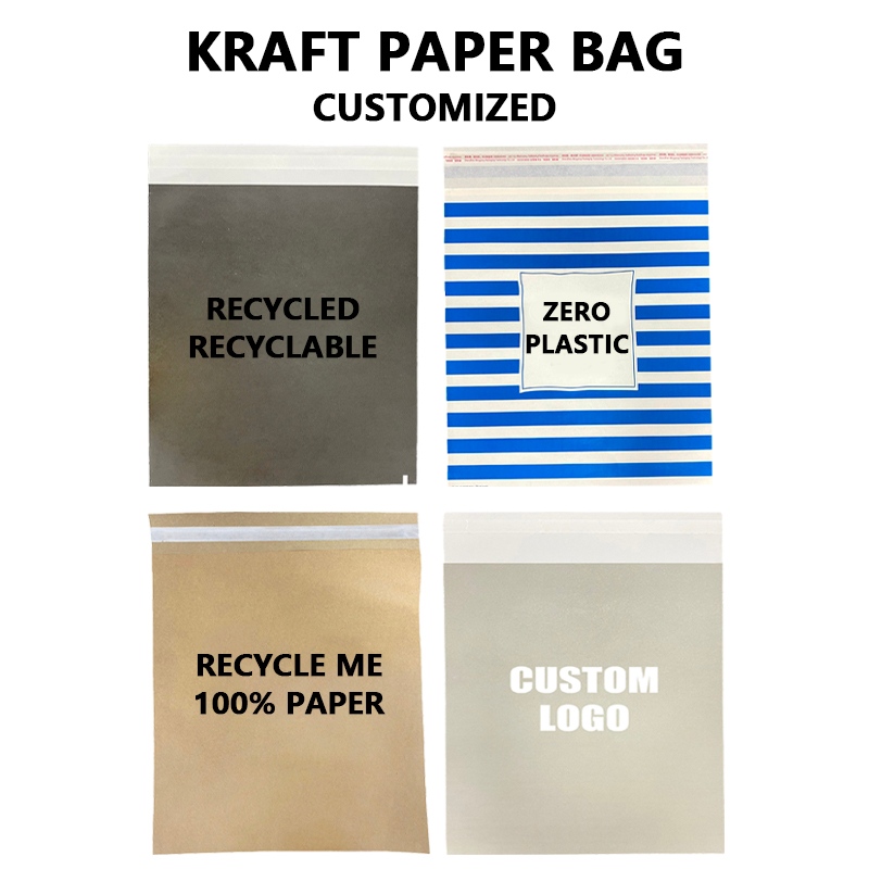 Beg Kertas Kraft Boleh Dikitar Semula Tersuai Membantu Jenama Menaik taraf Penyelesaian Pembungkusan Mampan