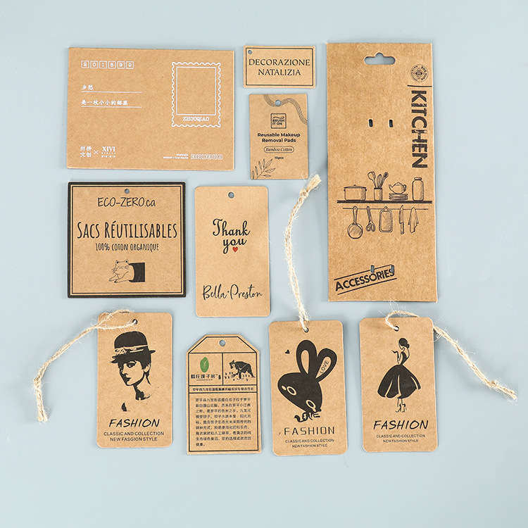 Tag Hang Kertas Kraft tersuai