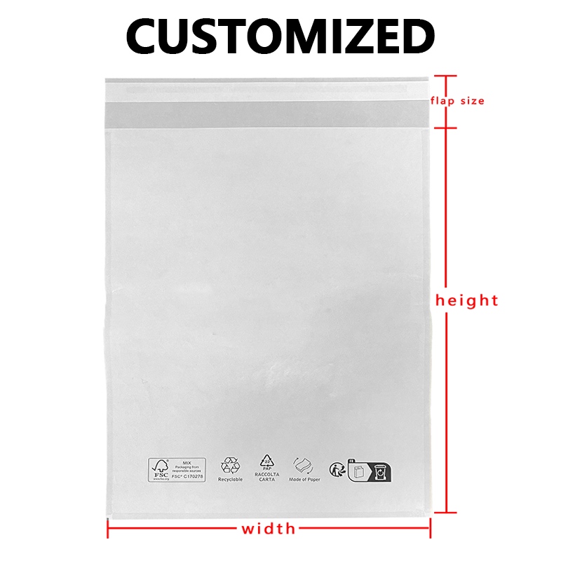 Zero plastic glassine paper bag for clothing packaging